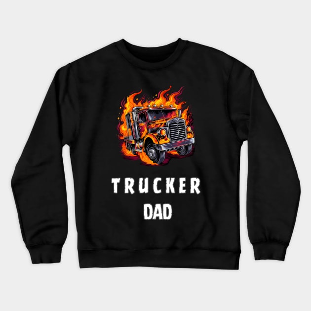 trucker dad Crewneck Sweatshirt by vaporgraphic